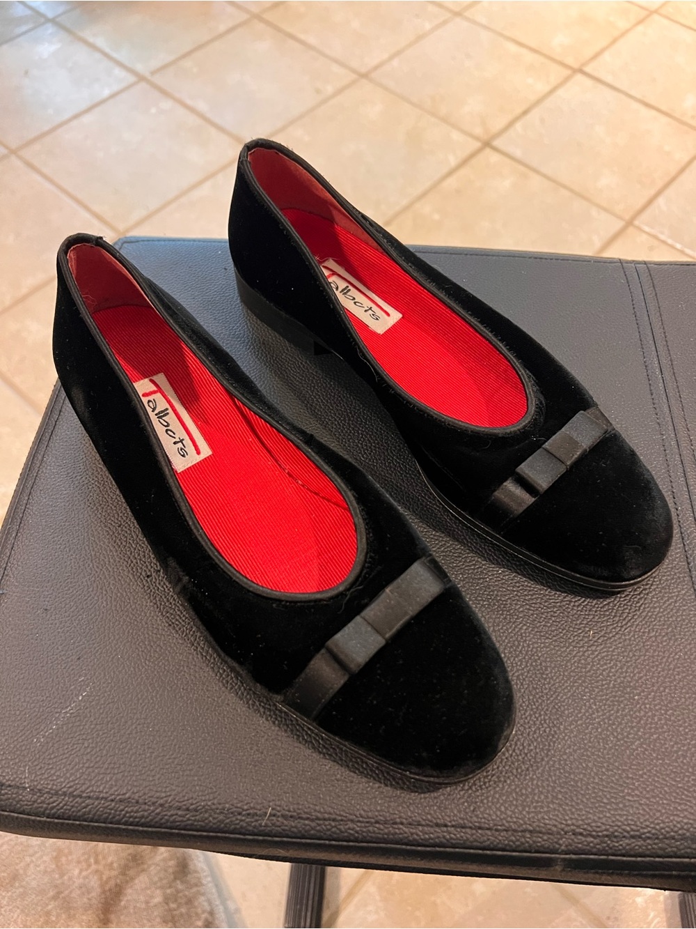Vintage Talbot Flats - Black Suede
